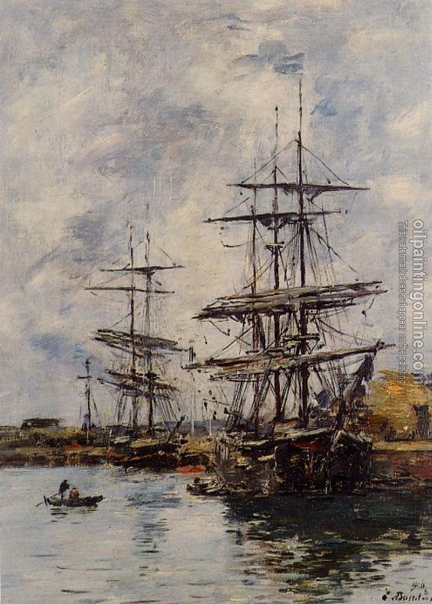 Boudin, Eugene - Deauville, Ships at Dock